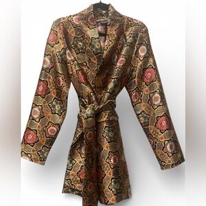 PrettyLittleThing Jacquard Ornate Gold and Red Robe
